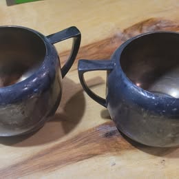 Vintage Wilton Armetale Sugar Bowl & Creamer Set – Mid-Century Pewter Serveware