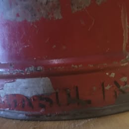Vintage Red Metal Safety Gas Can – Industrial Garage Collectible