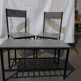 2 Grey Dining Chairs and Bench