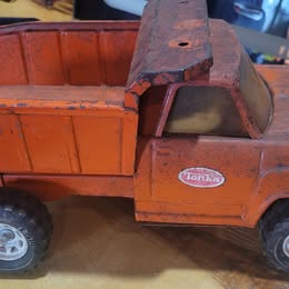 Vintage Tonka Pressed Steel Dump Truck – Orange – Classic Toy Truck