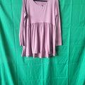 NEW Zenana Dusty Mauve Long Sleeve Babydoll Tunic Top