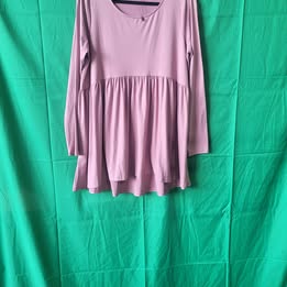 NEW Zenana Dusty Mauve Long Sleeve Babydoll Tunic Top