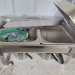 Stainless Steel Buffet Chafing Dish Set w/ 2 Fuel Holders – Catering Food Warmer