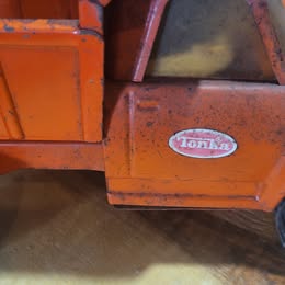 Vintage Tonka Pressed Steel Dump Truck – Orange – Classic Toy Truck