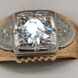 1.40CT Natural Diamond Men’s Ring 14K Two Tone Gold  Size 10