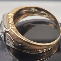 1.40CT Natural Diamond Men’s Ring 14K Two Tone Gold  Size 10