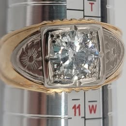 1.40CT Natural Diamond Men’s Ring 14K Two Tone Gold  Size 10