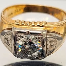 1.40CT Natural Diamond Men’s Ring 14K Two Tone Gold  Size 10