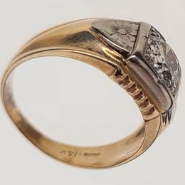 1.40CT Natural Diamond Men’s Ring 14K Two Tone Gold  Size 10